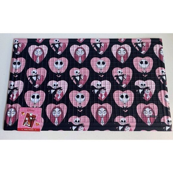 Nightmare Before Christmas Jack Sally Valentines Rubber Outdoor Mat 18x30” NEW - Picture 2 of 12